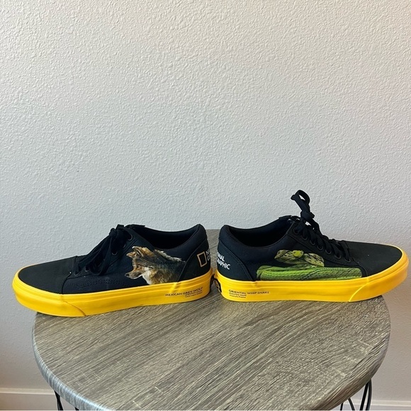 NWOT Vans Old Skool Black National Geographic Photo Aark Animal Sneakers sz 6.5 - Picture 11 of 16